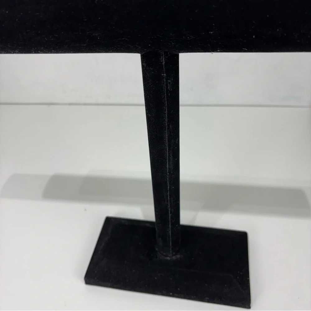 2 Long black velvet T-Bar necklace and Bracelet Display